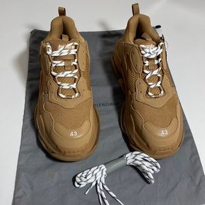 Balenciaga Triple S sneaker, clear soul, leather light camo euro size 43
